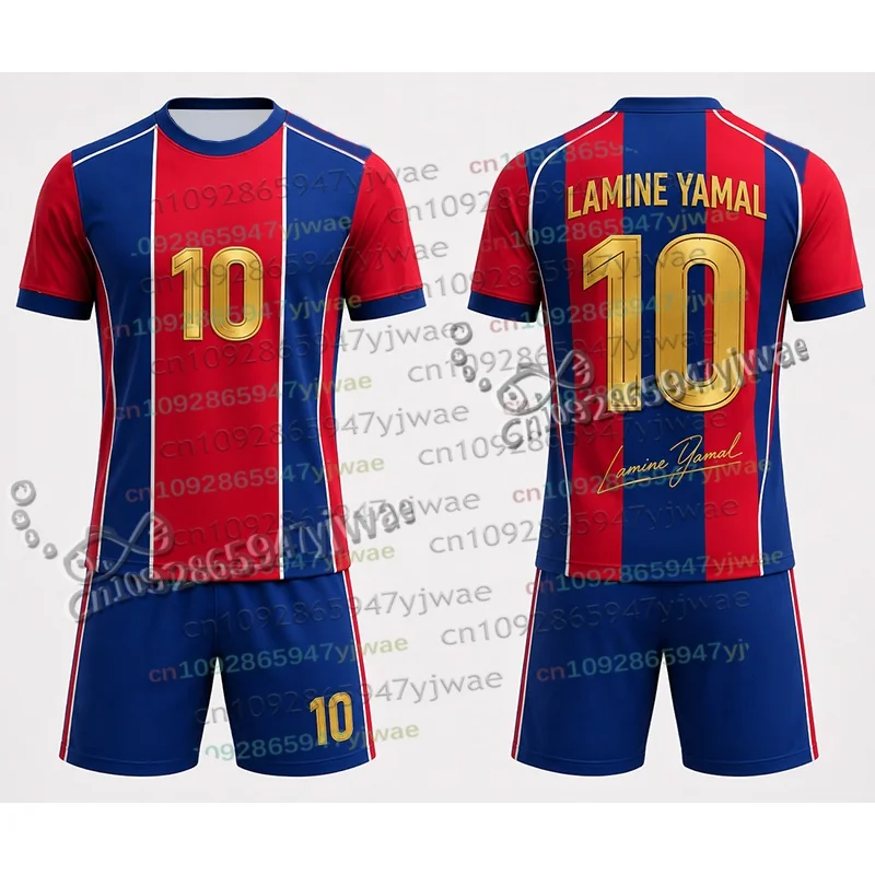 Special Edition Yamal No.10 Fans Football Jersey 2 Piece Set Women Men Sportwear Summer Breathable Casual Kids Tshirt Shorts Set