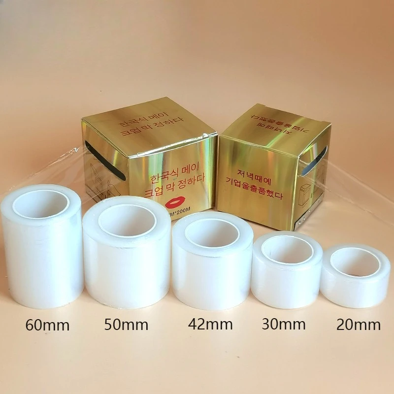 Disposable PE Plastic Wrap Tattoo Eyebrow Lip Cover Film Eyelash Removal Salon Special 6cm Beauty Care Hygiene Portable Supply