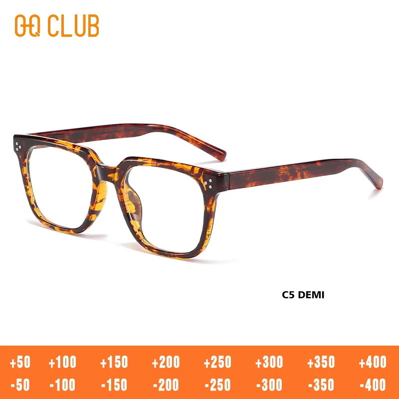 O-Q CLUB Square Eyeglasses Women's Grade Glasses Man Style Blue Light Intelligent Progressive Multifocal Lenses to Read Eyewear