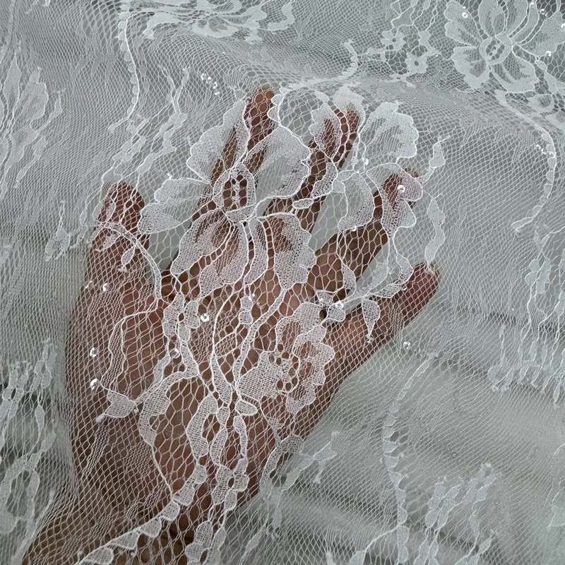 

Большое цветочное кружево с вышивкой и блестками, прозрачный тюль, кружевная ткань, сделай сам, свадебное платье, вечернее платье, свадебный наряд, официальный декор, одежда