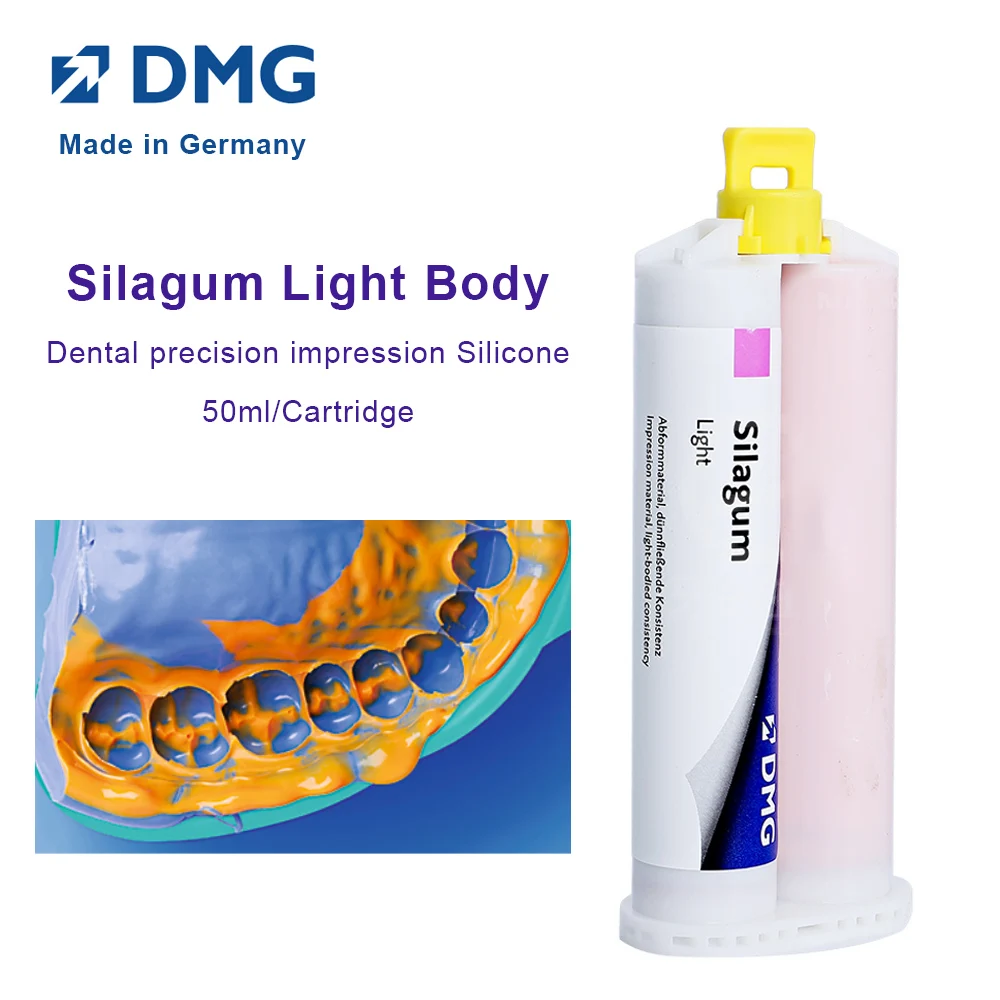 

DMG Silagum Light Body Dental Silicone Impression 50ml Cartridge VPS Addition for Teeth Crown Bridge Impression Dentist Material