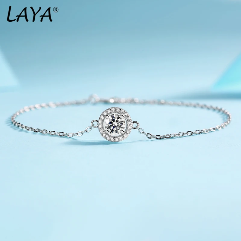 LAYA New Arrivals 925 Sterling Silver Moissanite Diamond Tennis Bracelet For Women Bangle Charm Wedding Fine Jewelry Wholesale