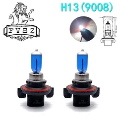 2 Pcs 9008 H13 12V 55 W Car Halogen headlamps bulb super white quartz bulbs beam 8000K Super white light Blue Plated