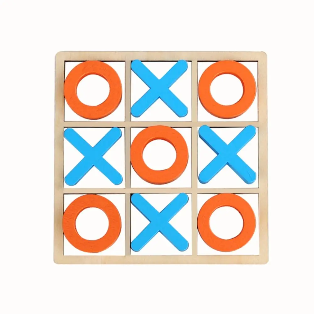 

Noughts and Crosses Wooden Tac Toe Games Educational Montessori Handheld Bolt Game 2 Players Developing Intelligent