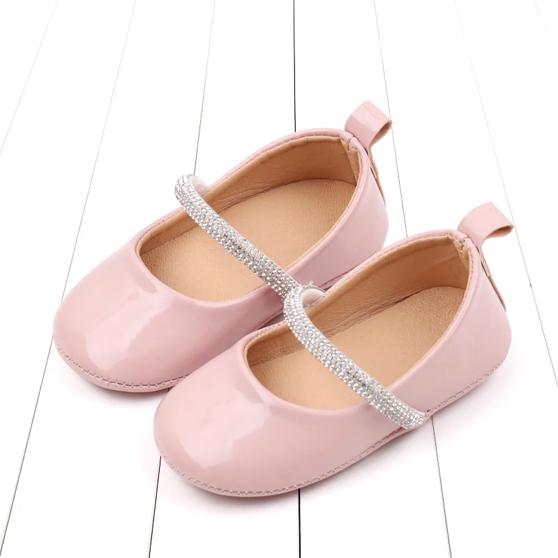 2025 nuova moda primavera bambino principessa scarpe infantili ragazze 0-18M bambino partito lucido Mary Jane stile PU TPR di alta qualità BBW3179