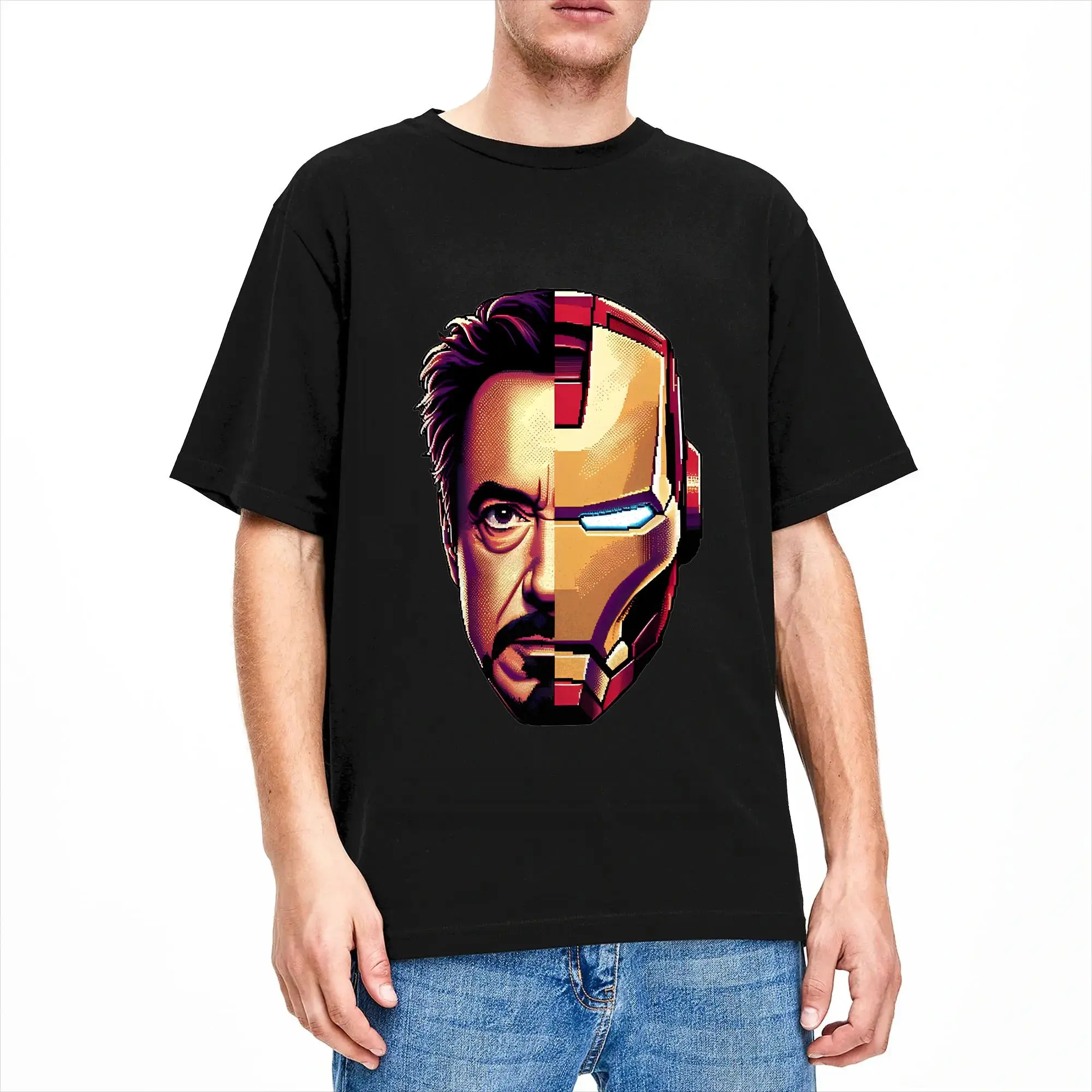 The Iron Hero T Shirt Summer  Fashion T-Shirts Pure Cotton Crewneck Oversize Clothing Short-Sleeve Streetwear Tshirt