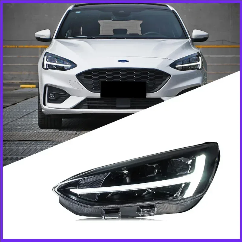 

Автомобильные светодиодные фары в сборе для Ford Focus 2019-up, авто противотуманные фары DRL, стоп-сигнал, указатель поворота, Plug and Play