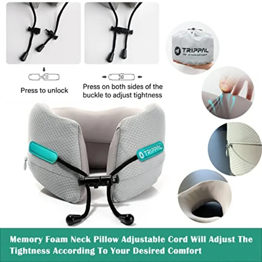 Neck Pillows for Travel Memory Foam Airplane Pillow Neck Head Support for Adults Car Home Office Sleeping Rest Travel Accessori view 3
