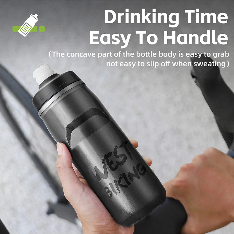 WEST BIKING Cycling 620ML Water Bottle PP Cup Leak-proof Shaker Cold And Heat Preservation Outdoor Drinkware Gym Bicycle Bottle