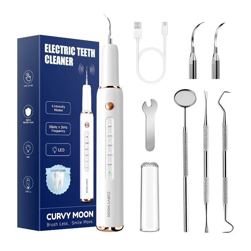 Electric Dog Toothbrushes Low Noise 5 Smart Modes Teeth Cleaner Plaque Removal Teeth Whitening Sonic Dental Scaler Pet Supplies