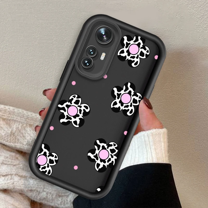 Cute Cartoon Cow For Xiaomi 12T 11 Lite Poco F5 F4 F3 F2 M3 Pro X5 X4 X3 GT 4G 5G Eye Ladder Cover Capa Fundas Phone Case image 4