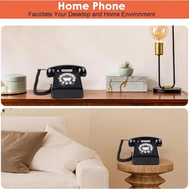 Removable-Handset Corded Phone with a Prominent Sound Retro Telephone