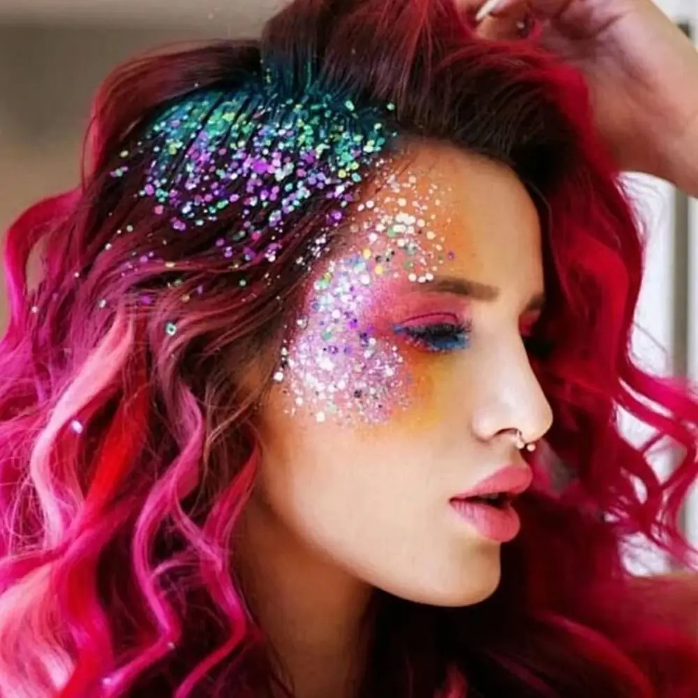 Chameleon Glitter Gel Sequins Shimmer Face Make Up Decorations Highlighter Glitter Long-Lasting Easy To Use