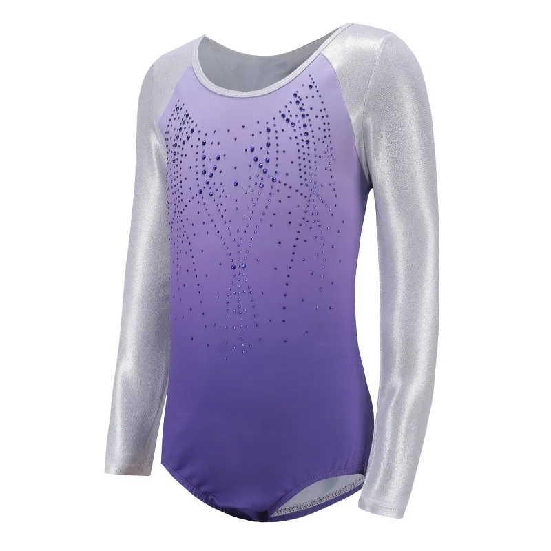 Children\'s Ballet Gymnastics Leotard  High Quality Dance Practice Clothes Girls Long Sleeve Diamond Pattern Body Suit