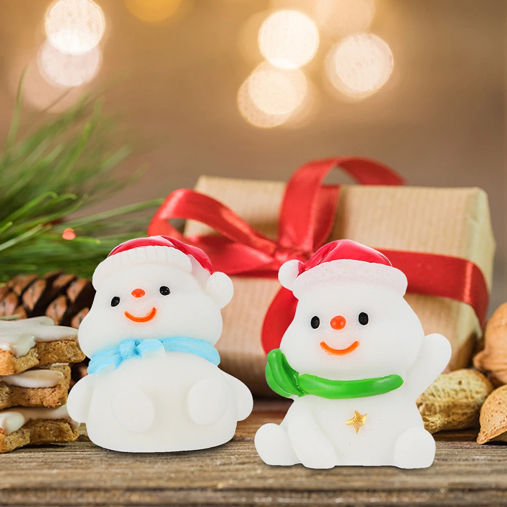 

8pcs Resin Christmas Ornaments Miniature Landscape Accessories Micro Garden Decor Resin Figurines Holiday Home Xmas Gift