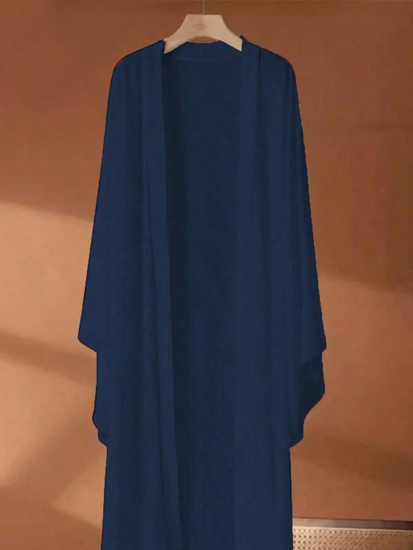 Bohemian-Style Long-Sleeved Black Chiffon Tunic with a Flowy Poncho - Lightweight, Non-Stretch Fabric, Perfect for Spring and Autumn Wear