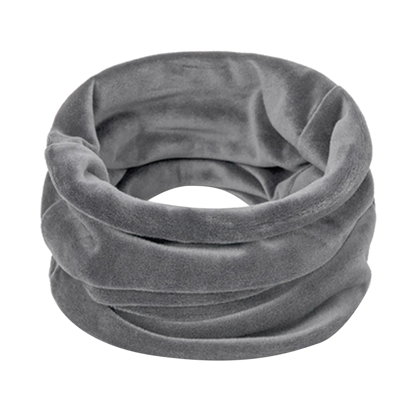 Winter Warm Velvet Neck Ring Scarf For Women Men Solid Color Soft Neck Warmer Vintage Circle Snood Scarves Couple Neckerchief