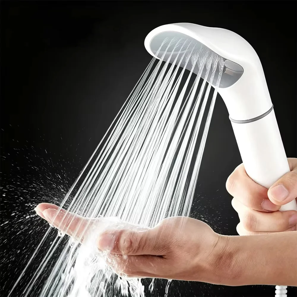 White High-Pressure Handheld Shower Head with Spray Mode Comfortable Anti-Skid Handle for Daily Bathing And Pet Cleaning