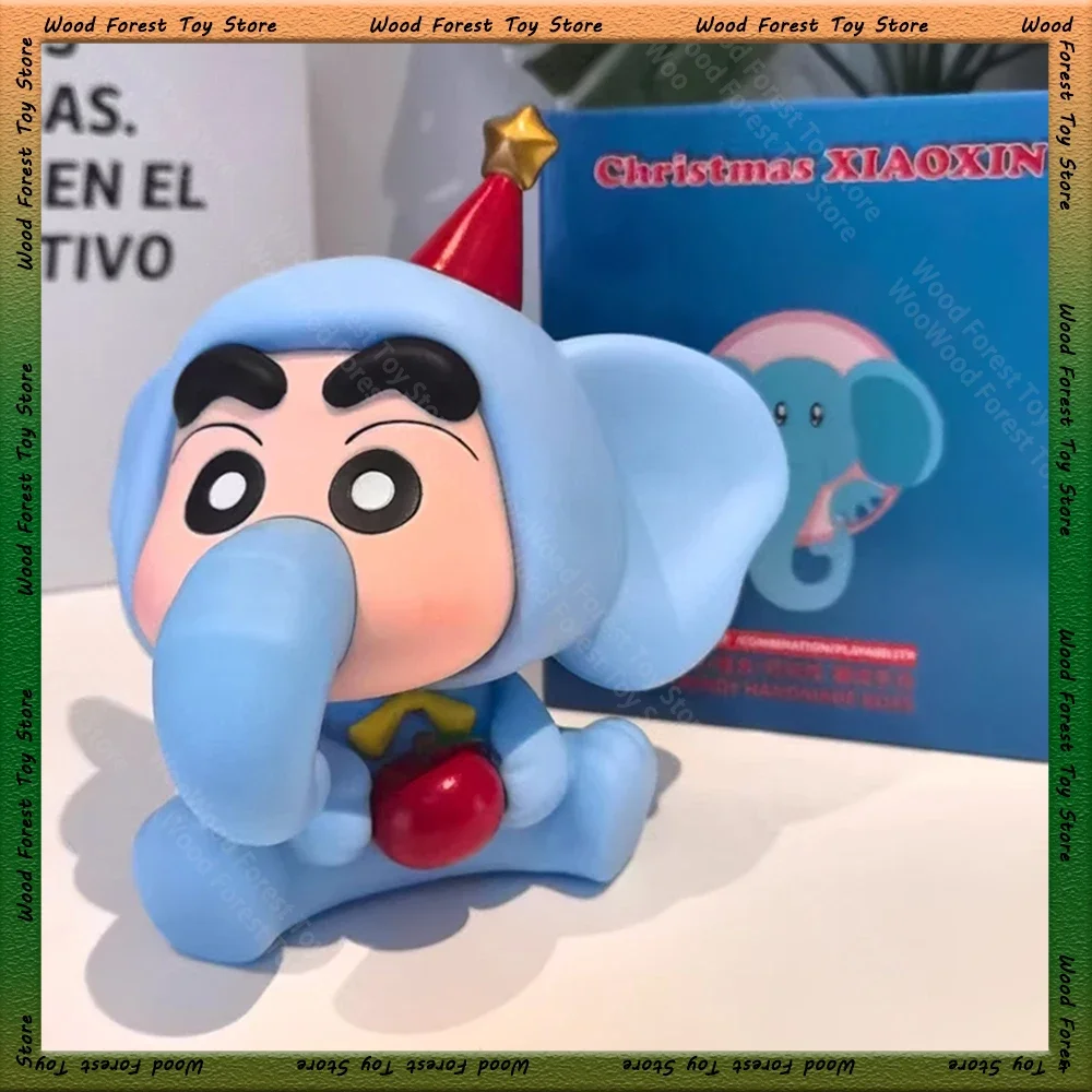 16cm Crayon Shin-chan Anime Figure Cos Elephant Doll Crayon Shinchan Figurine Collectible PVC Statue Model Toys Christmas Gift