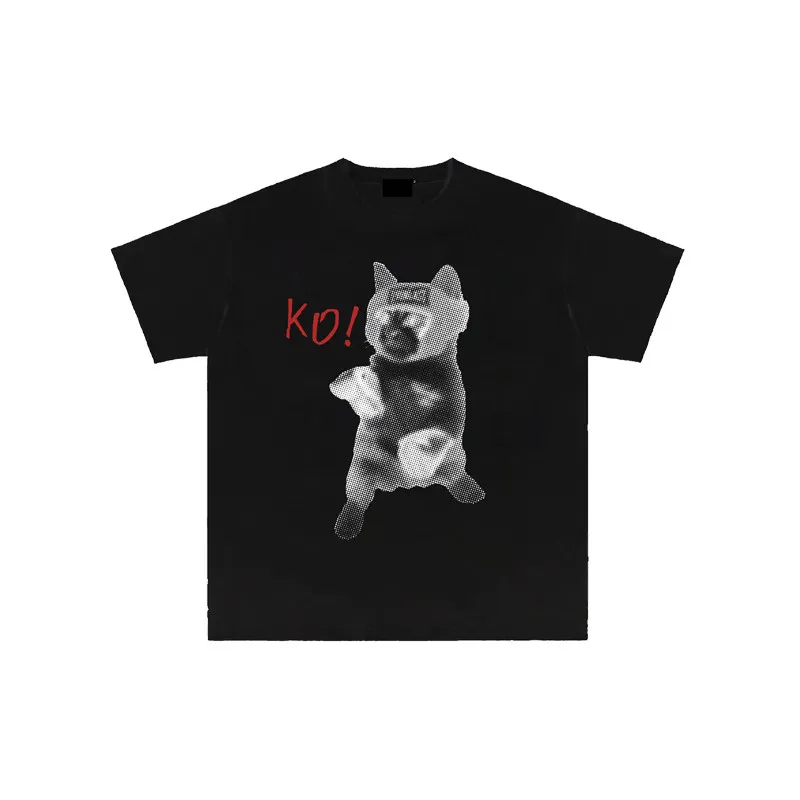 Boxing Cat Funny T ShirtWomen's Plus Size Casual Short Sleeve Crew NeTee Unisex Fashion Streetwear Tops
