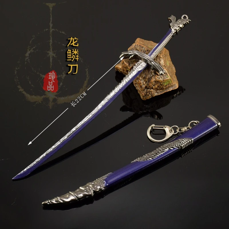 22 cm/8.66in Eldenn Periferico Dark Moon Greatsword Melee Gioco Arma Cosplay Spade Portachiavi In Metallo Katana Modello Artigianato Ragazzo Regali