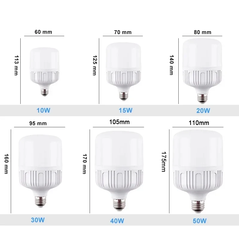 50/40/30/20/15W LED Bulb E27 Screw Mouth Lights Eye Protection Saving Energy Lamp Interior Living Room Bedroom Office Lighting