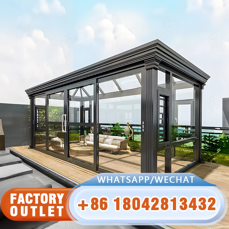 D-TOP NFRC aluminum american sunroom aluminum prefab glass garden sunroom For manual sunroom green Of House