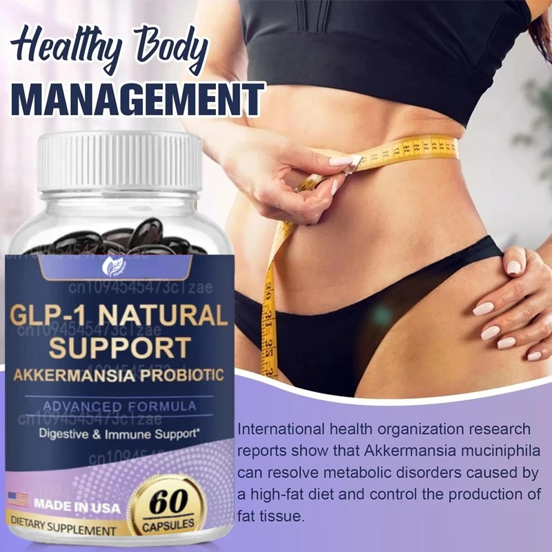 GLP-1 Supplements  Akkermansia Probiotics Berberine HCI、 Vinegar, Apple Cider Vinegar, Green Tea Extract, 60 Natural Capsules