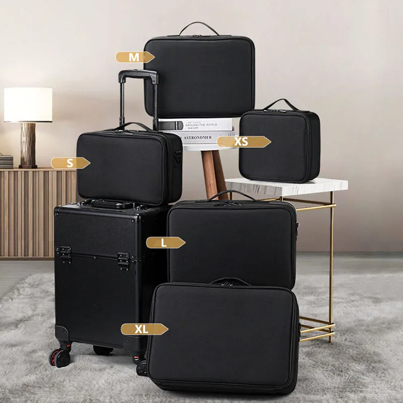 Women's Large Capacity Makeup Bag Double Layer Cosmetic Organizer Bag Luxury Travel Essentials Portable Toiletry Storage Case