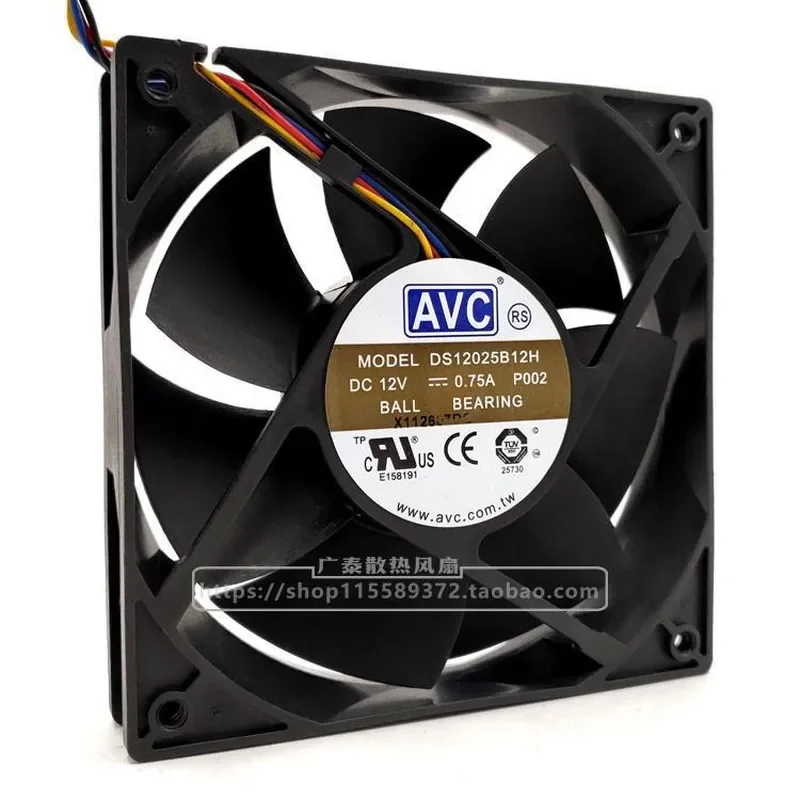 for AVC DS12025B12H 12025 12V 0.75A PWM Temperature Control Speed Regulating Fan 120x120x25mm