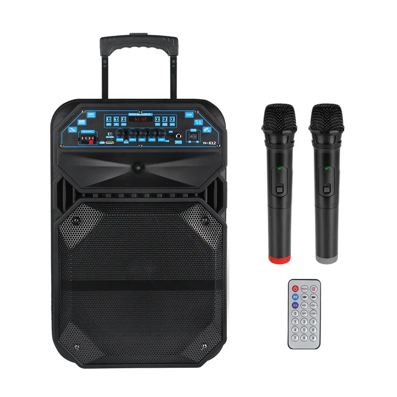 

12-Inch square dance audio Bluetooth speaker outdoor Karaoke wireless microphone high-power performance mobile lever speaker