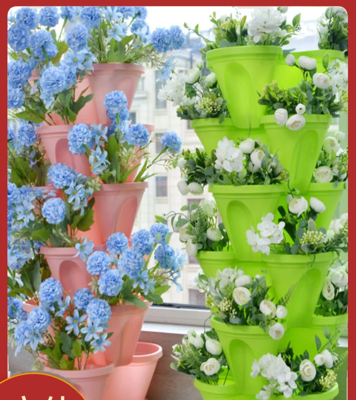 Three-dimensional flowerpot multi-layer strawberry planting frame balcony vegetable pot artifact vegetable planting box special