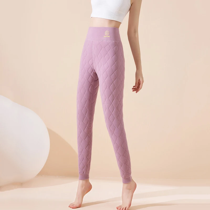 Winter Thicken Plush Warm Cotton Pants Women Casual Solid High Waist Velvet Stretch Leggings Woman Slimming Lambswool Leggings