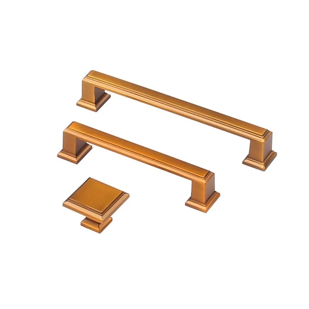 Minimalist Zinc Alloy Cabinet Handles Square Thick Solid Door Knobs Solid Construction Drawer Pulls Kitchen Cabinets