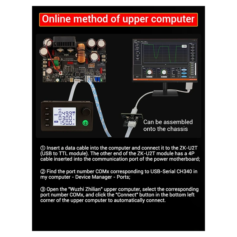 Imagem -03 - Cnc Step-down dc Ajustável Regulada Alimentação Tensão Constante Atualização do Módulo Atual Zk10022