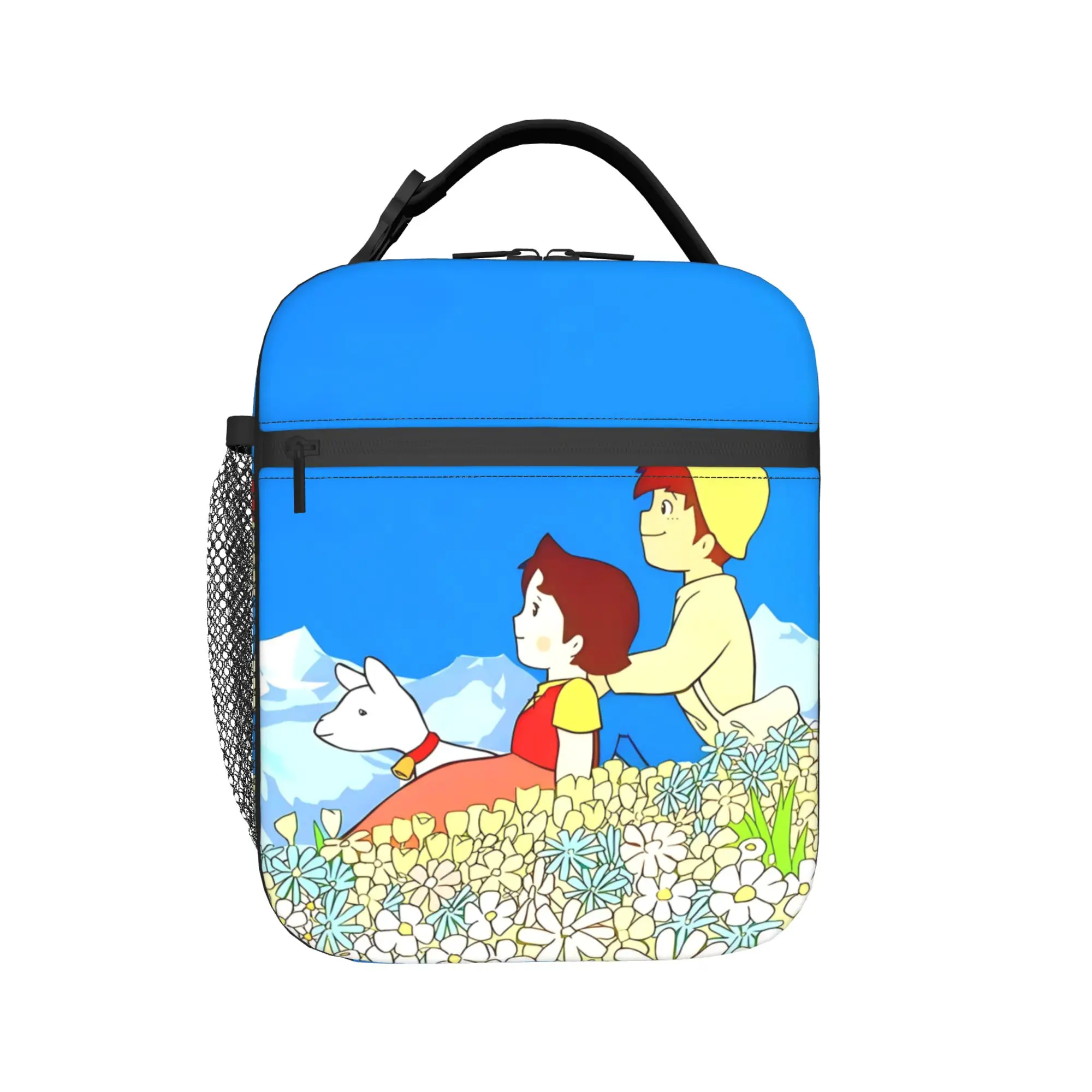 Lunch Bag Heidi Blue Sky Alpine Picnic Scene Picnic Lunch Box For Girls  Vintage Portable Print Cooler Bag
