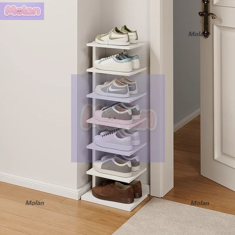 Simple door shoe rack household multi-layer corner narrow slot small shoe cabinet dormitory home rental house indoor storage art