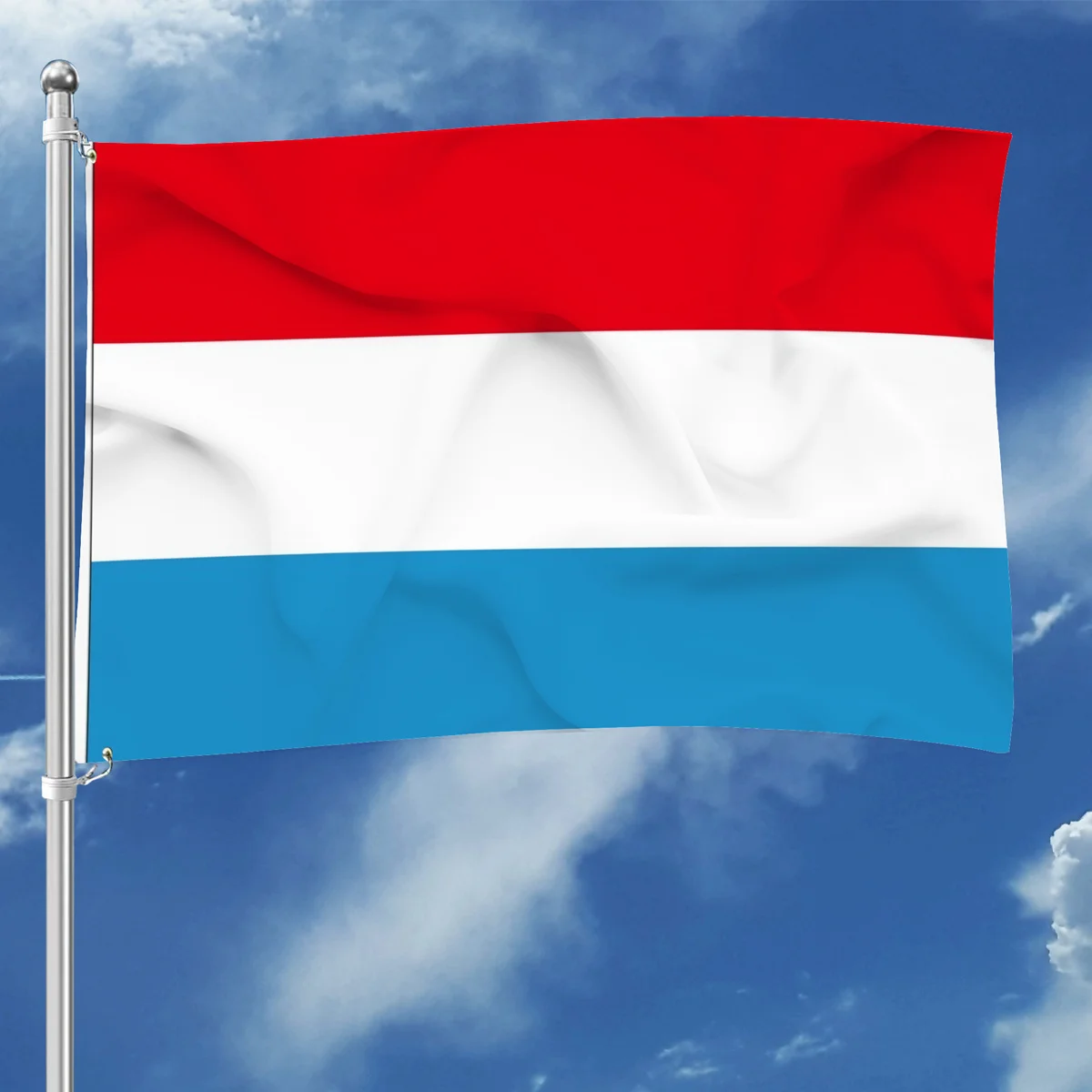 1pc Luxembourg National Flag, 3x5 Ft, Durable Polyester Fabric National Flag Banner with Brass Grommets, Patriotic Decoration