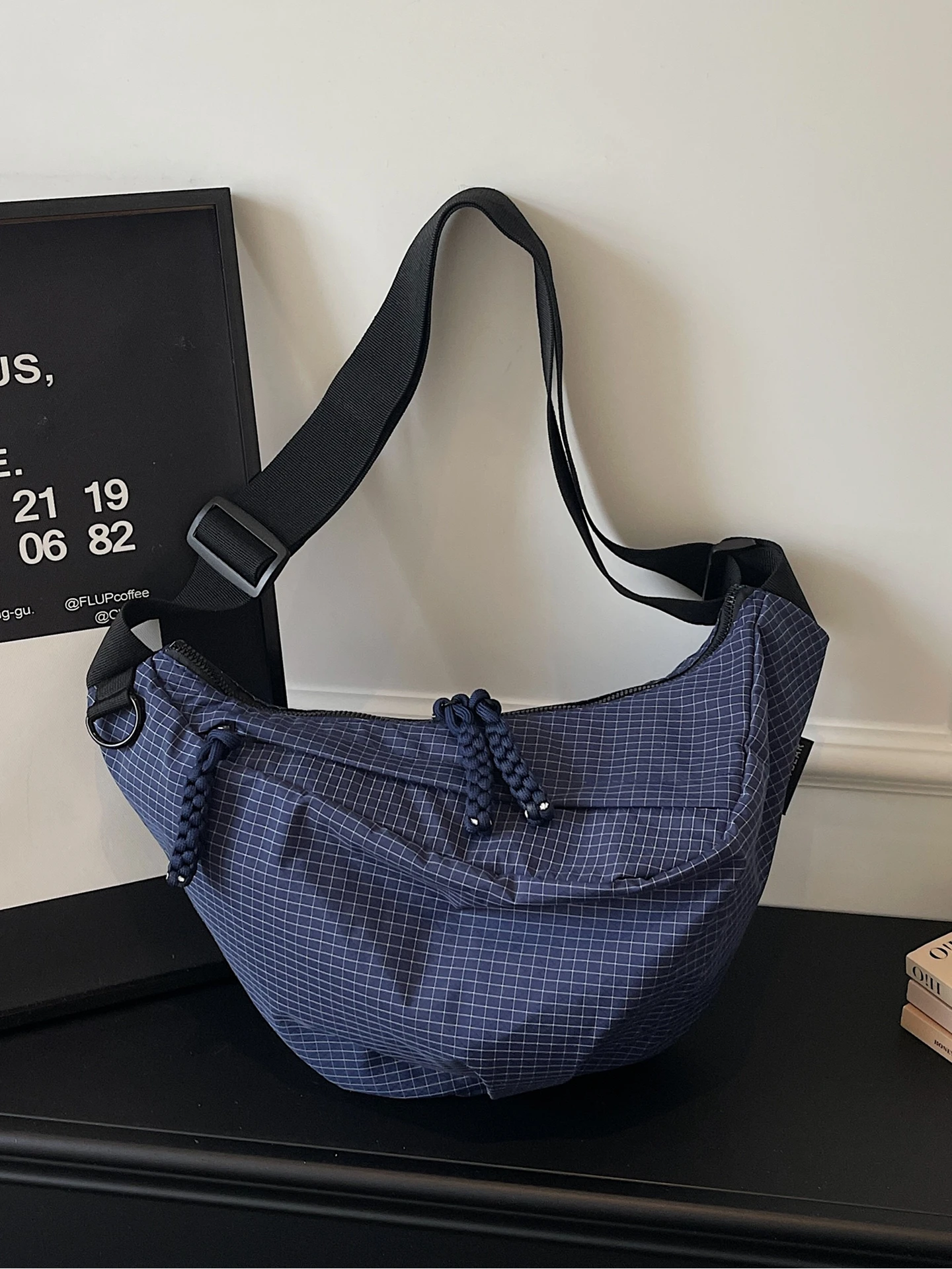 Blue Plaid Dumpling Bag - Crossbody - alternate angle