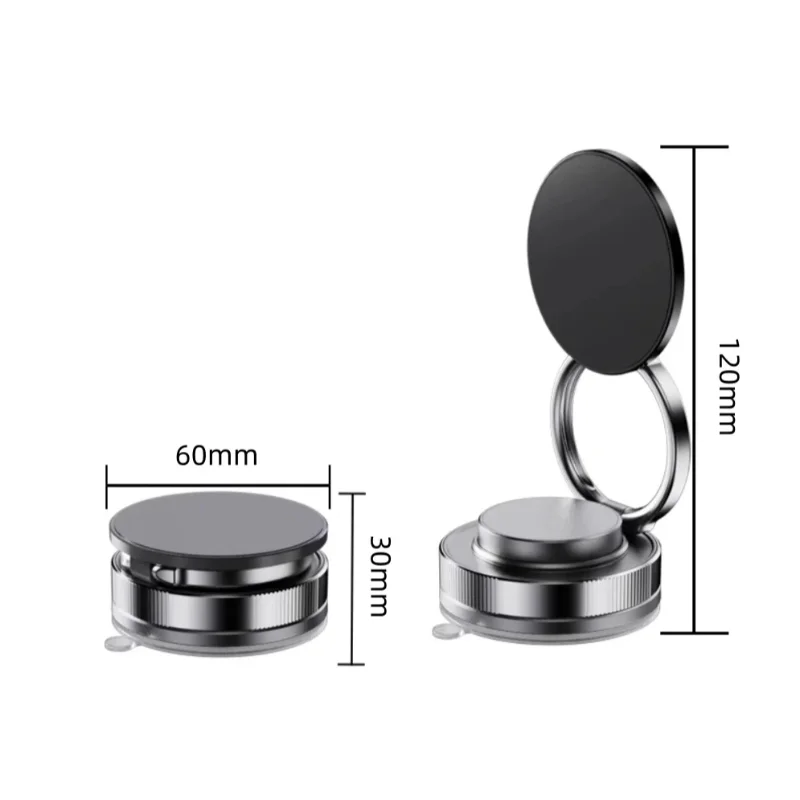 Car Phone Magnetic Stand Mechanical Vacuum Suction Cup Rotate 360° Magnetic Adsorption Bracket Navigation Universal Holder