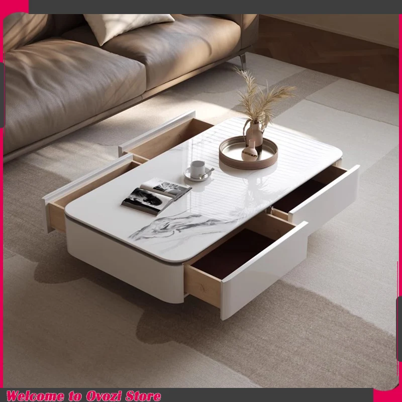 

Marble Effect Modern Coffee Table Drawers Rectangle Authentic Premium Coffee Table Nordic Living Room Couchtisch Home Furniture