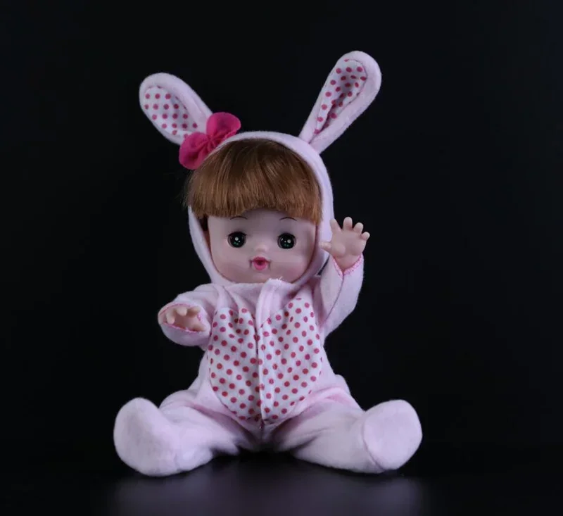 [Funny] Simulation 28cm Reborn Baby Dolls electronic music talking speak model Figures bunny suit clothes girl gift