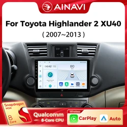 Ainavi Car Multimedia Player For Toyota Highlander 2 XU40 2007 2008 2009 2010 2012 2013 wireless Carplay Android Auto 4G Wifi
