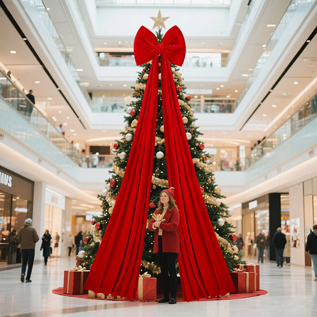 

Мягкий бархатный бант для бара, рождественский декор — прочный очень большой и многоразовый рождественский очень большой бархатный бант, большой бант