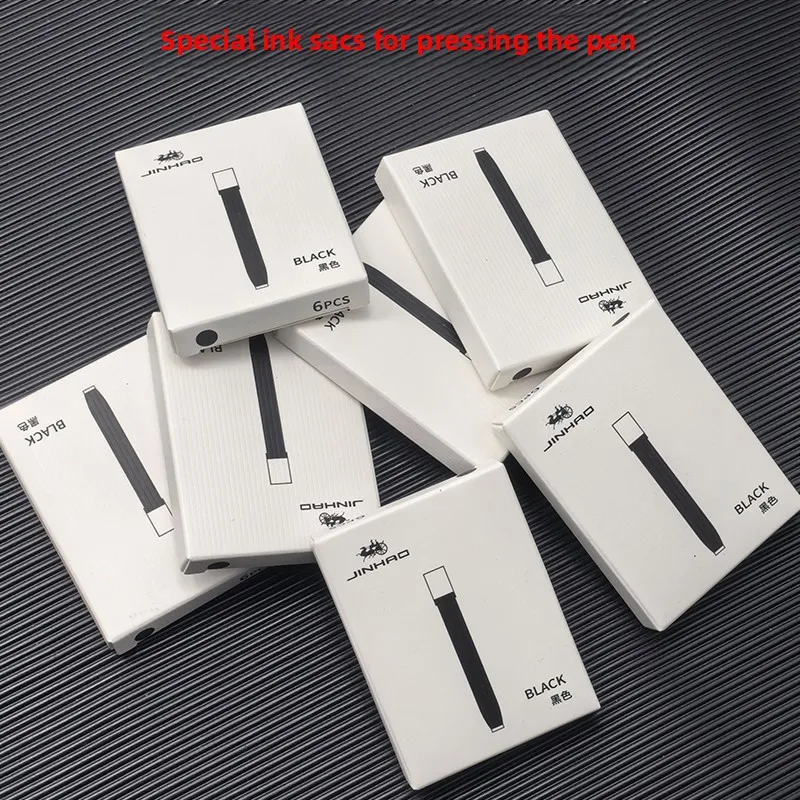 

Jinhao 10 Push Press Fountain Pen Special Disposable Black Push Ink Bag Metal Sheath Box General Ink Pen Converter