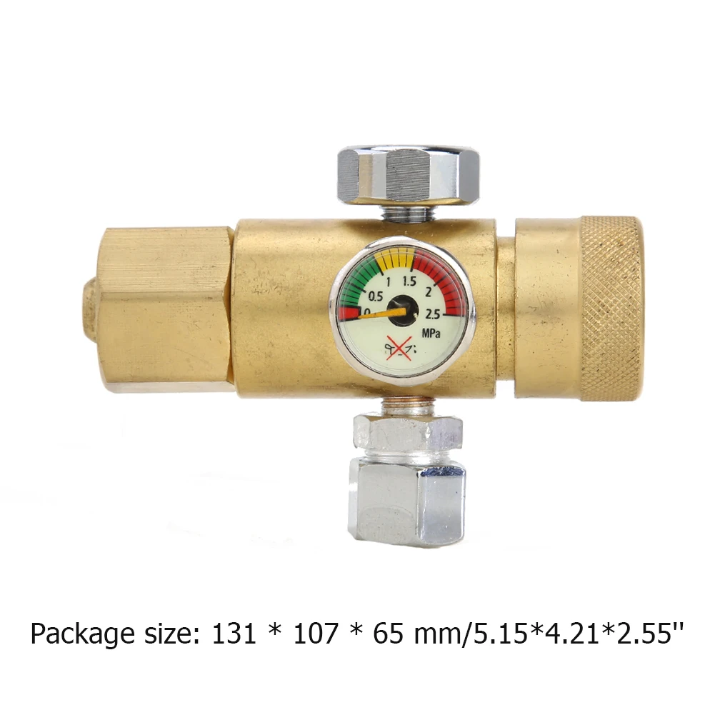 Air Compressor Pressure Regulator 0.4-25MPa Copper Oxygen Gas Pressure Reducer Air Flow Regulator Gauge Meter