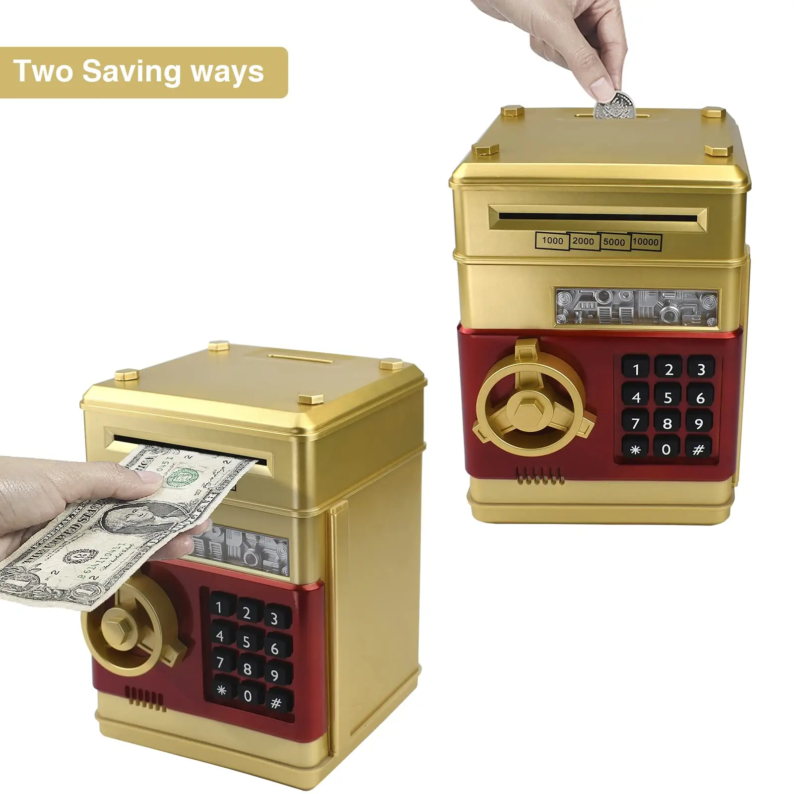 Kind Cadeau Elektronisch Wachtwoord Geldkist Munten Contant Geld Besparen Geldkist Teller Code Sleutel Slot Spaarpot Automatische Mini Kluis