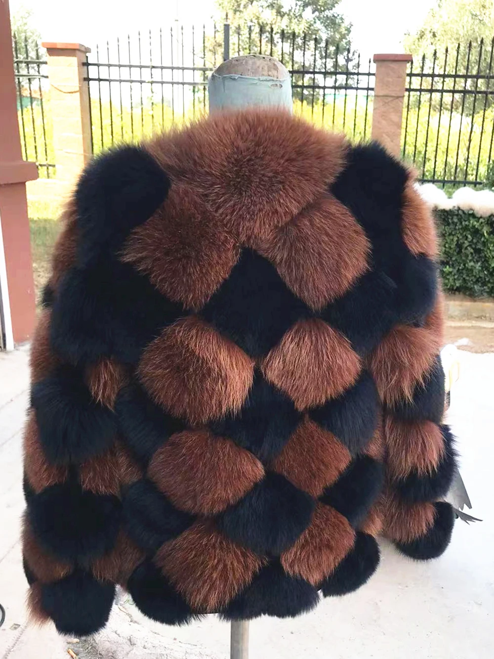 Real Fox Fur Jacket for Women, Plus Size, Blue Fox Fur Coat for Girls, Full Sleeves, Plush, Female Fashion, Natural Fur Vest