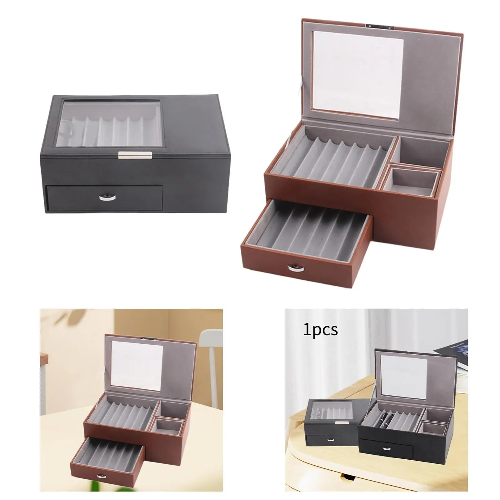 2 Layer Pen Display Case Stationery Holder Lightweight Cosmetic Organizer Pen Storage Organizer Pen Collectors Case for Office