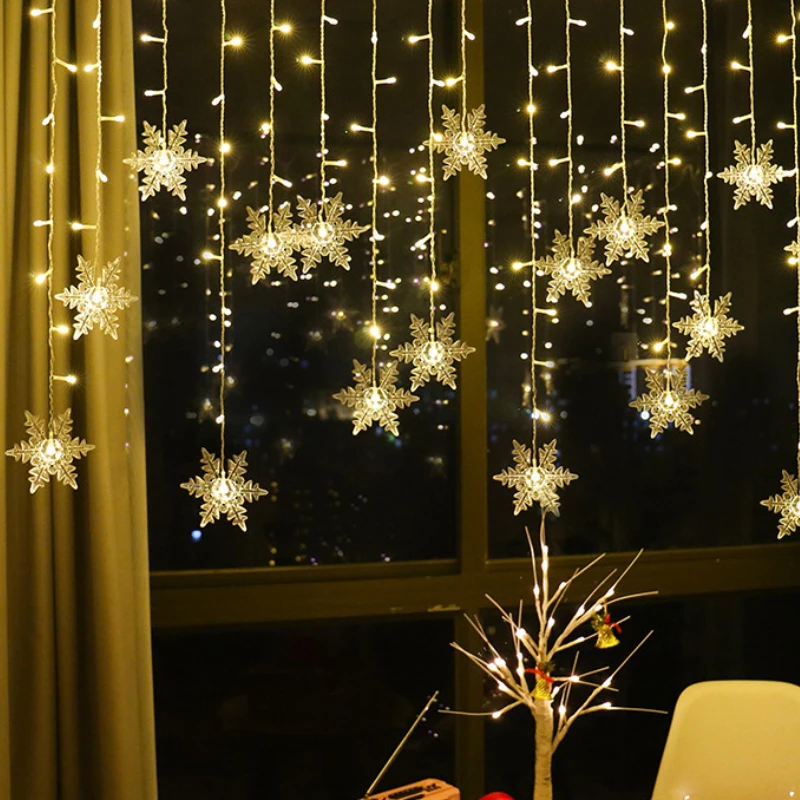 Christmas Lights Polaris Elk Bell Lamp Led String Light Decor for Home Room Curtains Led Decoration Lights Fairy Garland Navidad